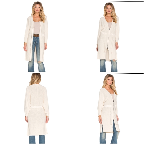 Free People Soul Sister Cotton Zip Long Cardigan S - Picture 2 of 8